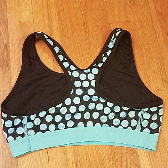 Black Brown Polka Dot Sports Bra